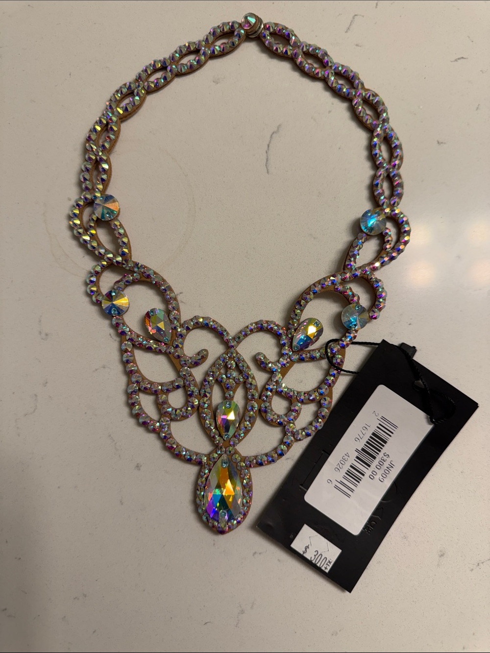 Crystal Teardrop Statement Necklace - Women Jewelry